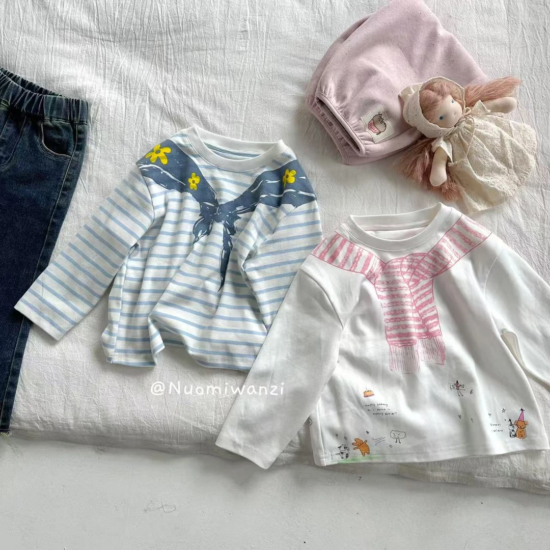 【现货】【花园奇遇】前后印花披肩款纯棉T恤（秋款）WZJ-25626