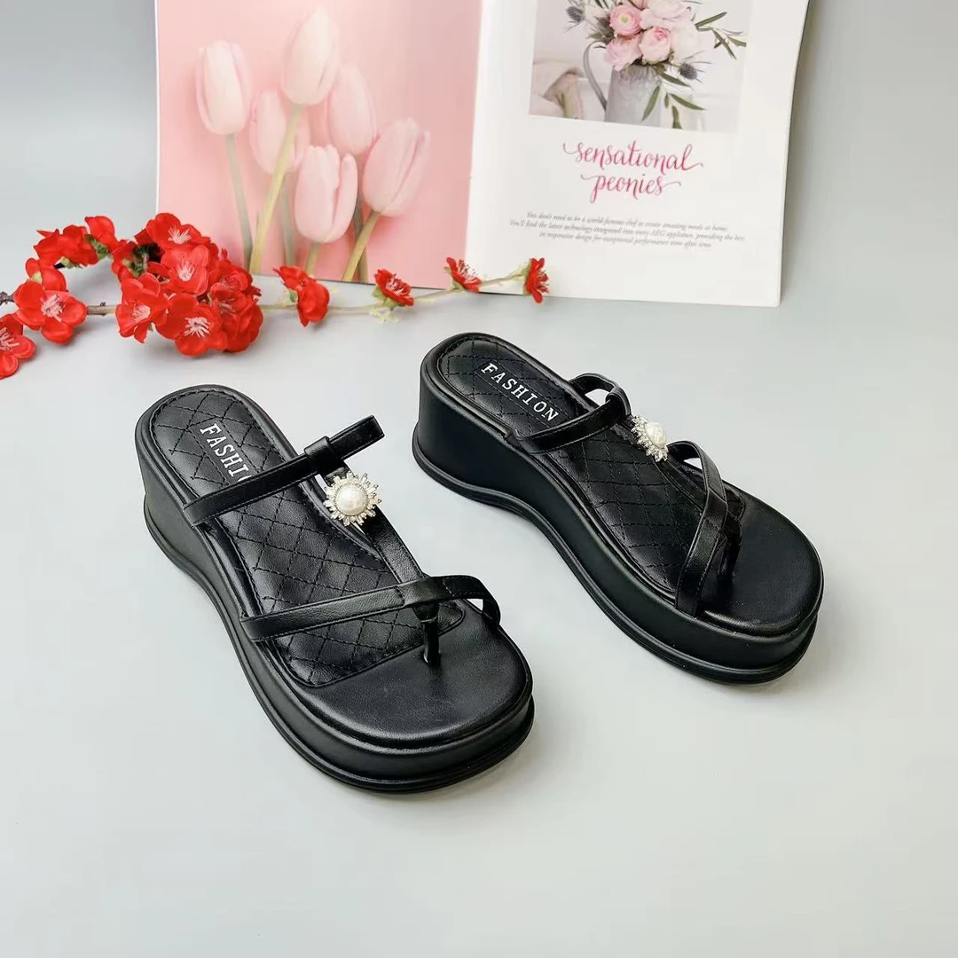 2022 夏季新款外穿凉拖鞋露趾百搭厚底拖鞋