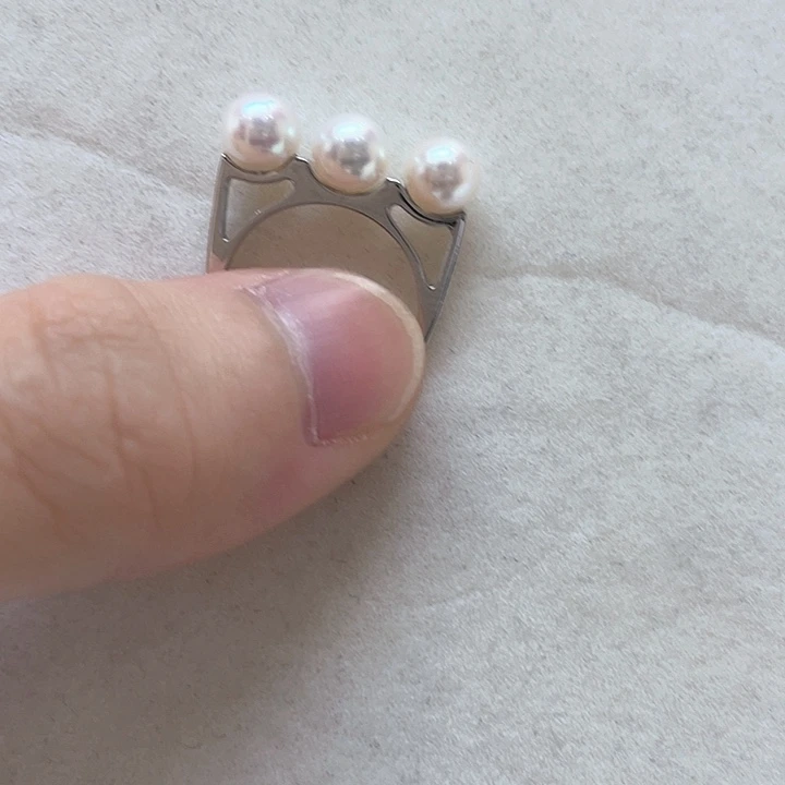 银S925镶嵌戒指海水珍珠