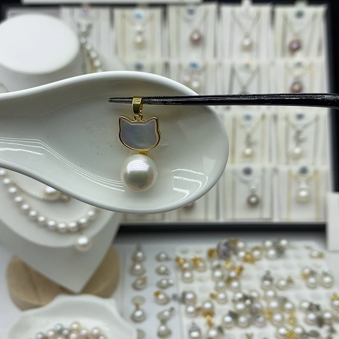 合金淡水珍珠吊坠(不含链)