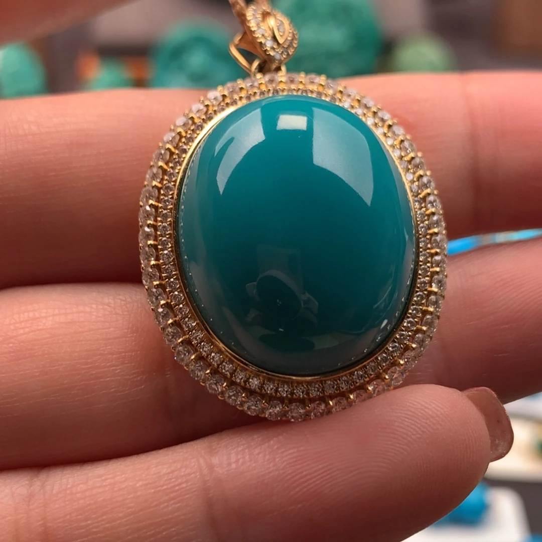 绿松石18K金镶嵌发饰