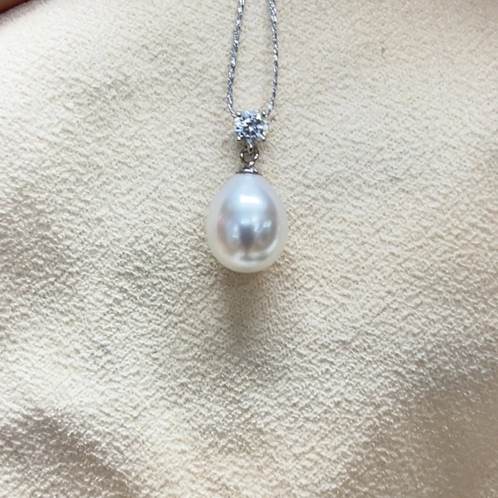 吊坠(不含链)银S925镶嵌海水珍珠8.9mm44号