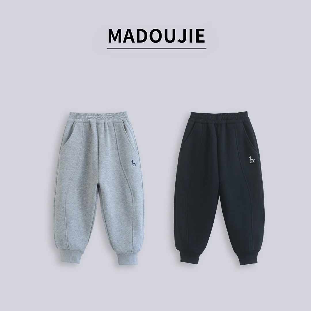 008【小狗卫裤】新款童装秋冬加绒加厚卫裤男童女童休闲裤JZ070