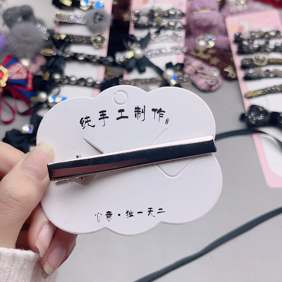 布艺非金属7.5鸭嘴夹50个银色