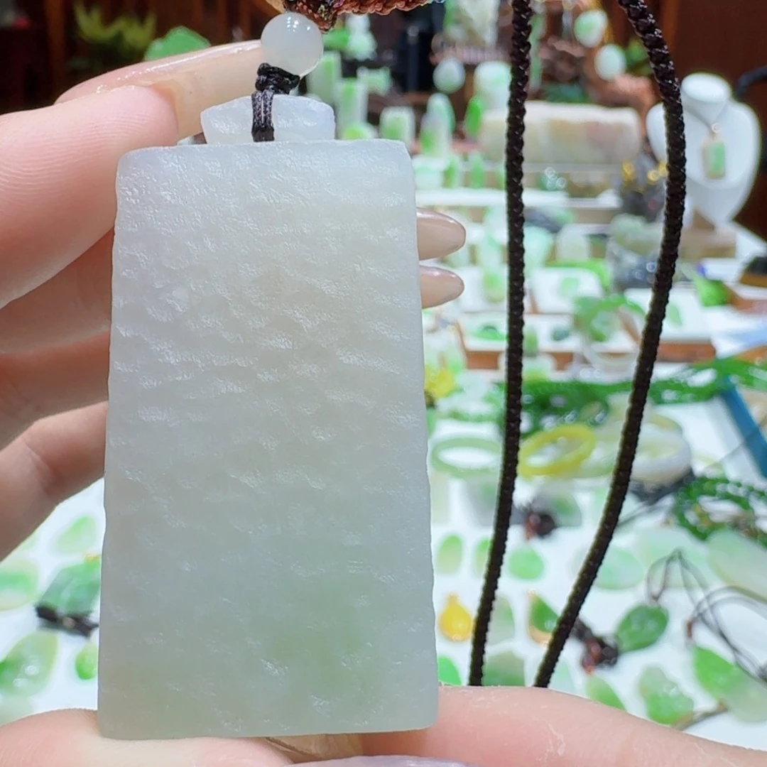 和田玉（翠青玉）仿风化牌子未镶嵌