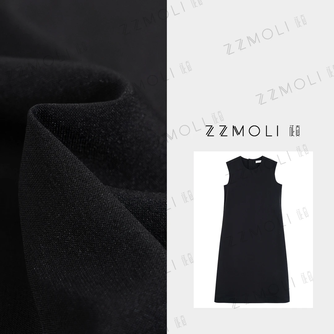ZZMOLI轻奢“川岛”法式设计感黑色连衣裙女款气质裙子ZBQ22553F