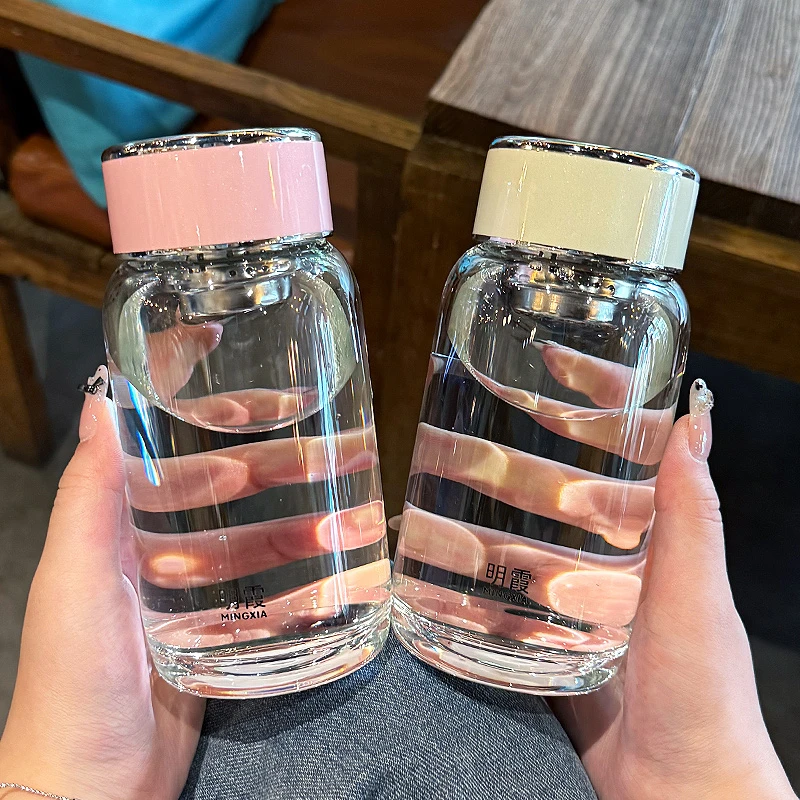 玻璃杯水杯男女高颜值2025新款便携耐高温办公室茶水分离泡茶杯子