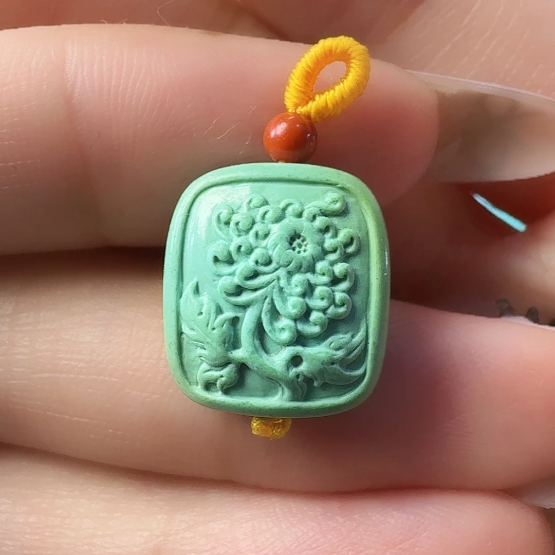 绿松石未镶嵌吊坠(不含链)曼陀罗花