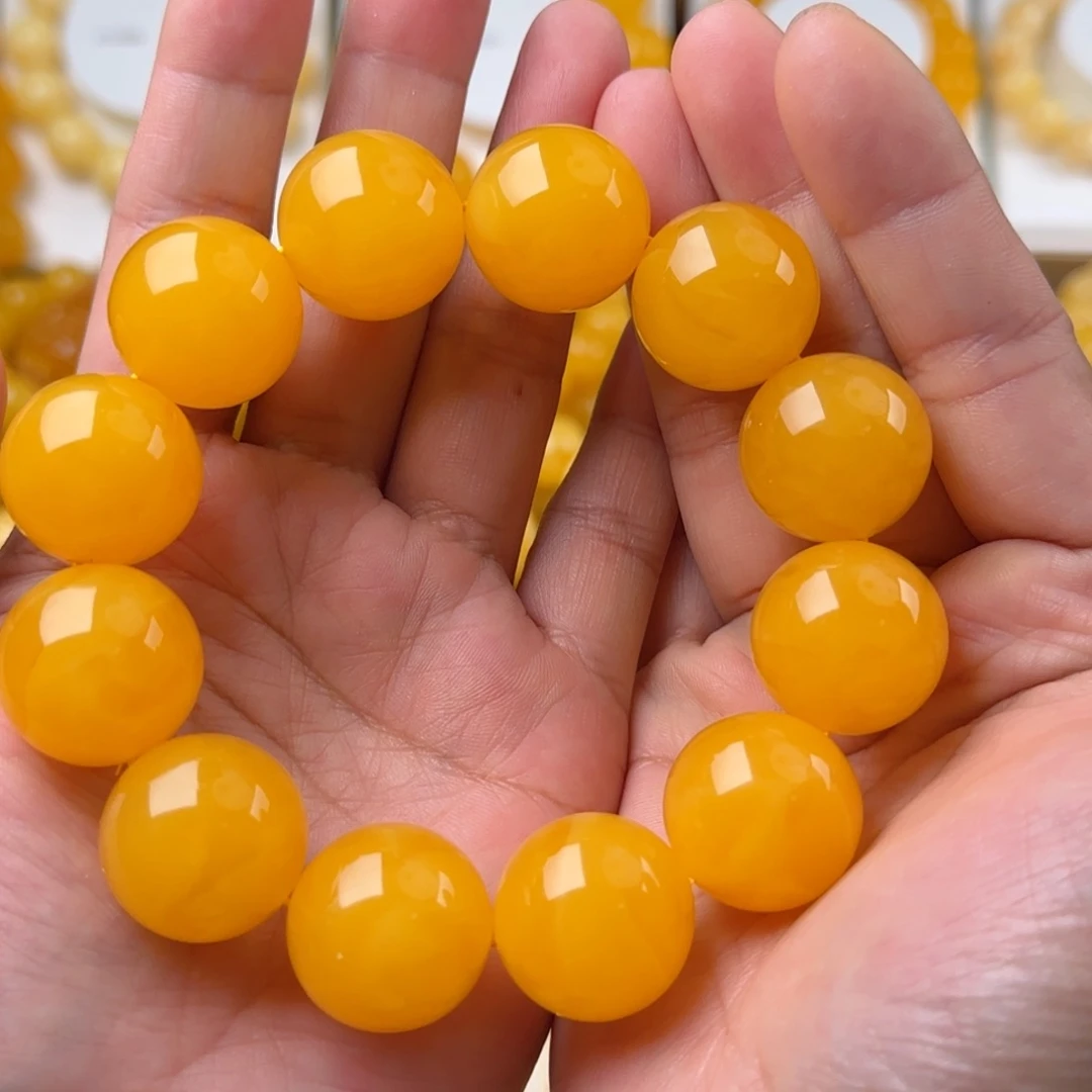 琥珀未镶嵌颈饰焦皮浓蜡鸡油红20.5同料