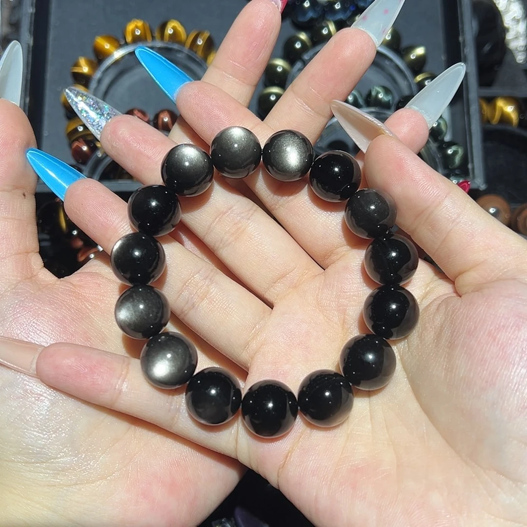 名***家未镶嵌黑曜岩手链