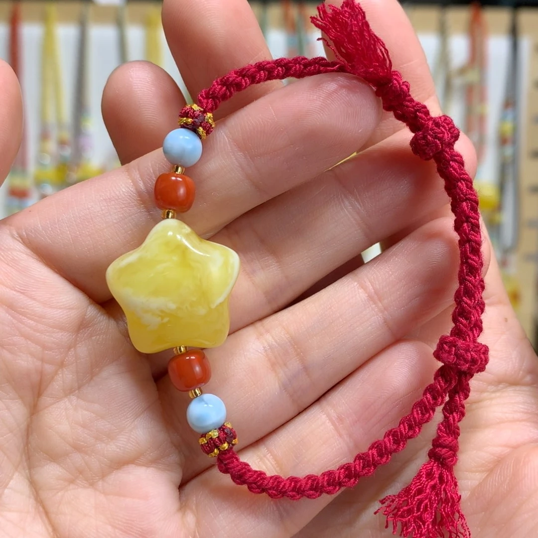 蜜蜡手链未镶嵌星星