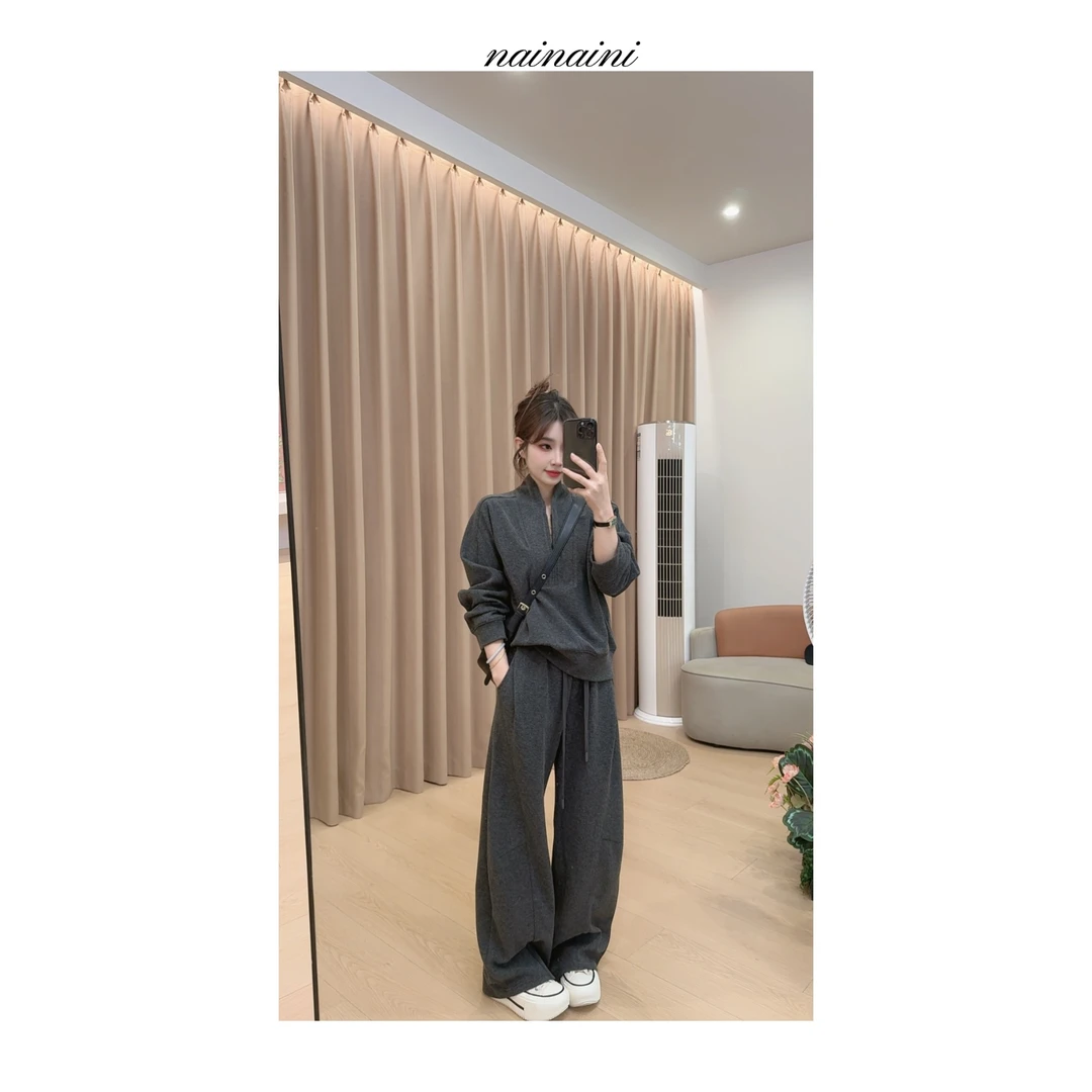 奈奈妮【纯真密码】时尚套装女2025小个子秋季新款宽松百搭63616