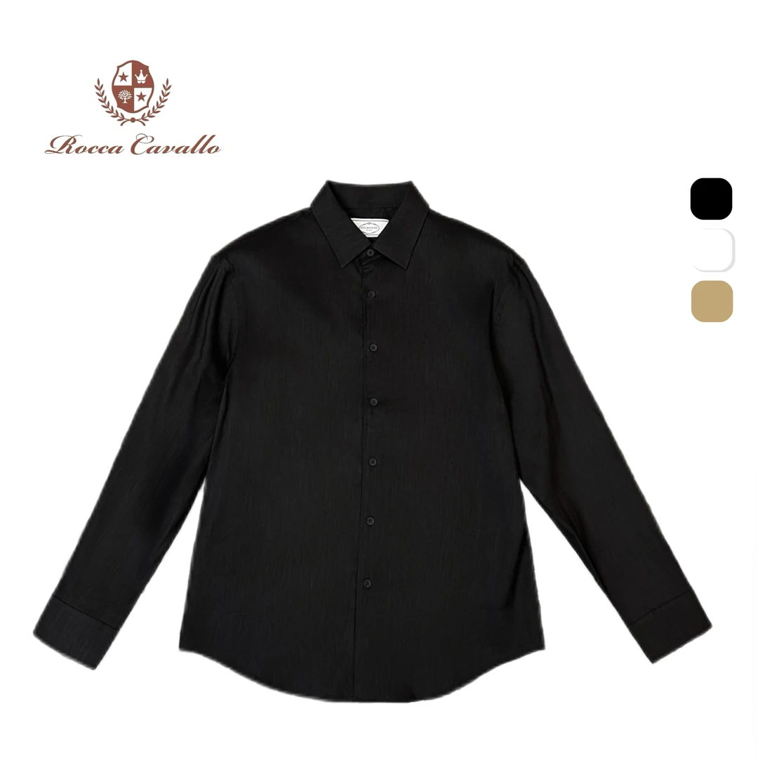 <极简净奢> 男士春季新款亲肤舒适三色净奢老钱风亚麻棉衬衫77001