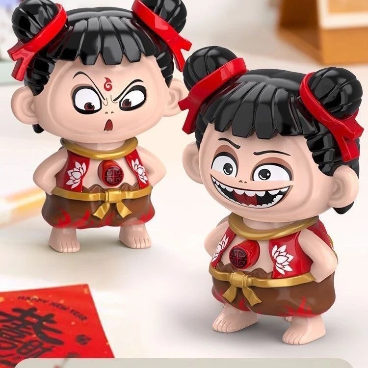 爆款哪吒魔童表情包变脸玩具手办玩具按压趣味创意挂件摆件钥匙扣