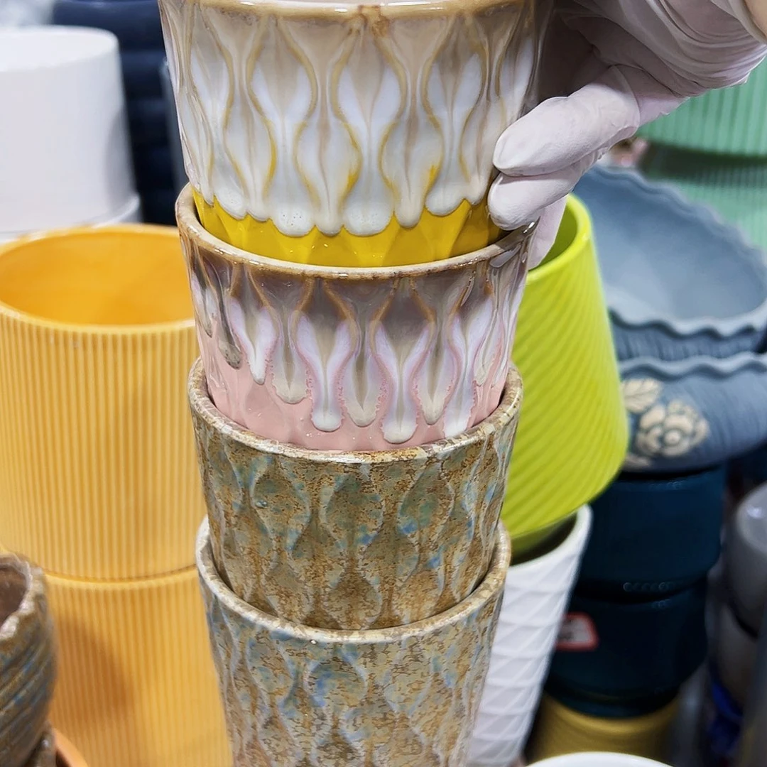 有孔外贸尾单陶瓷花盆凑单10米包邮