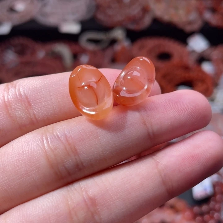 南红玛瑙未镶嵌配饰手串元宝1079打孔备注