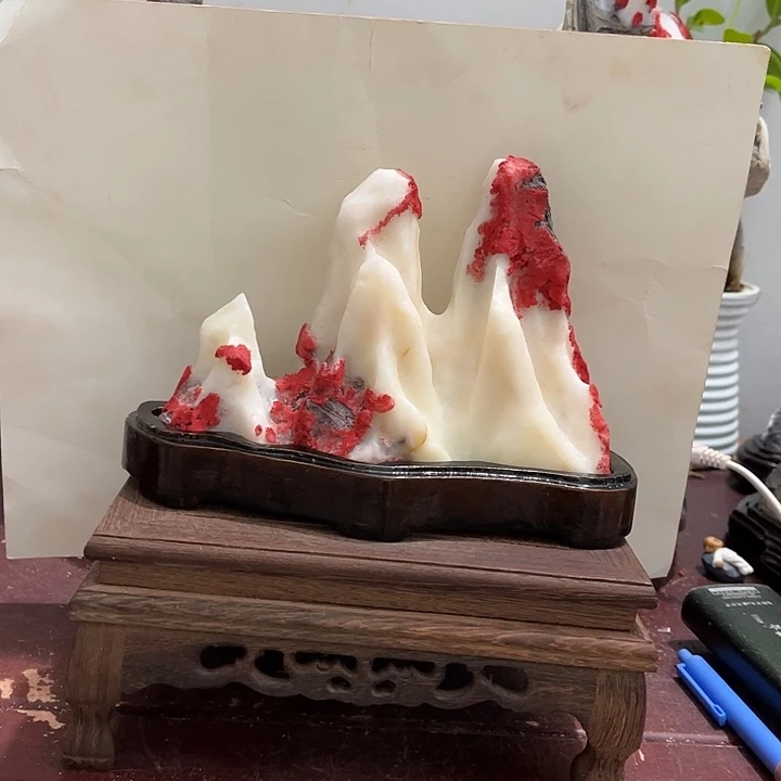 0***Y石材灵璧白灵石摆件