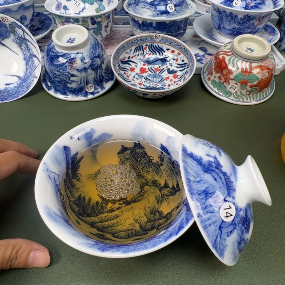 陶瓷景德镇纯手工纯手绘茶具木木14