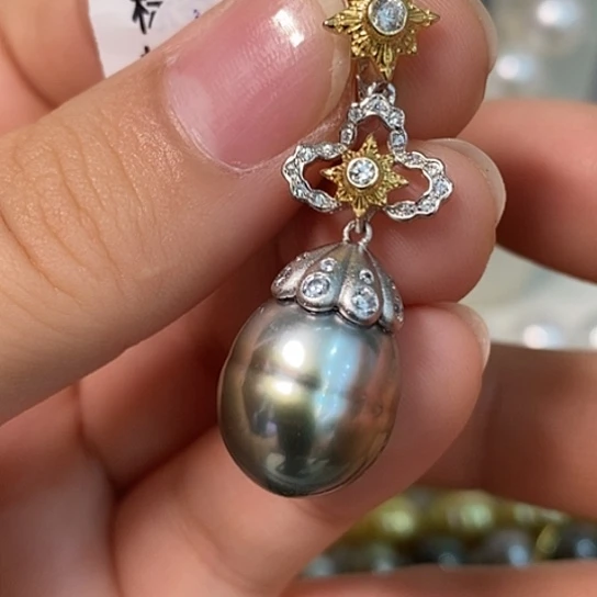 银S925镶嵌海水珍珠颈饰13.07