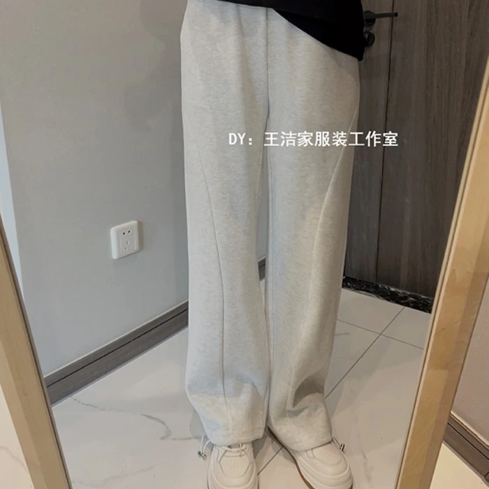 REKAYYAT韩版显瘦两穿直筒束脚休闲裤