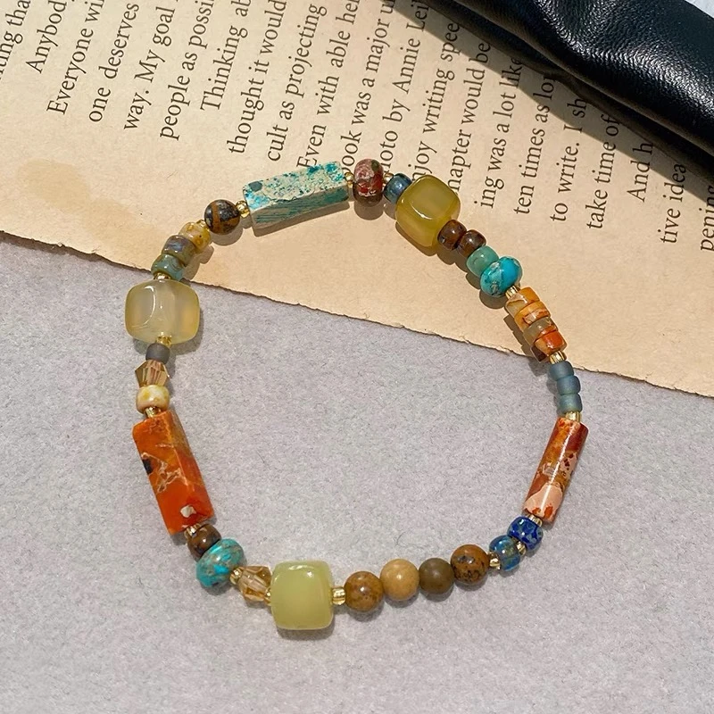 非金属亚克力手链 S0001《田园间》复古设计款简约时尚弹力手链