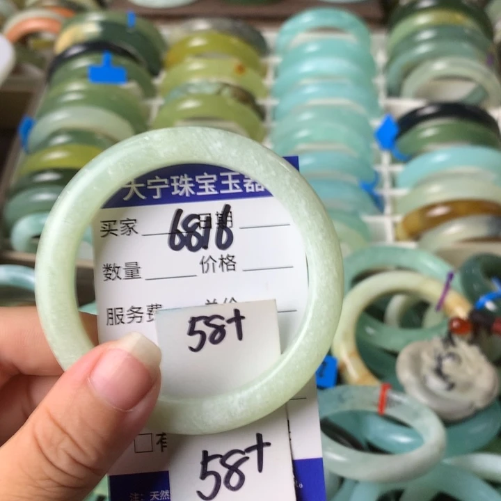 未镶嵌蛇纹石玉手镯6816