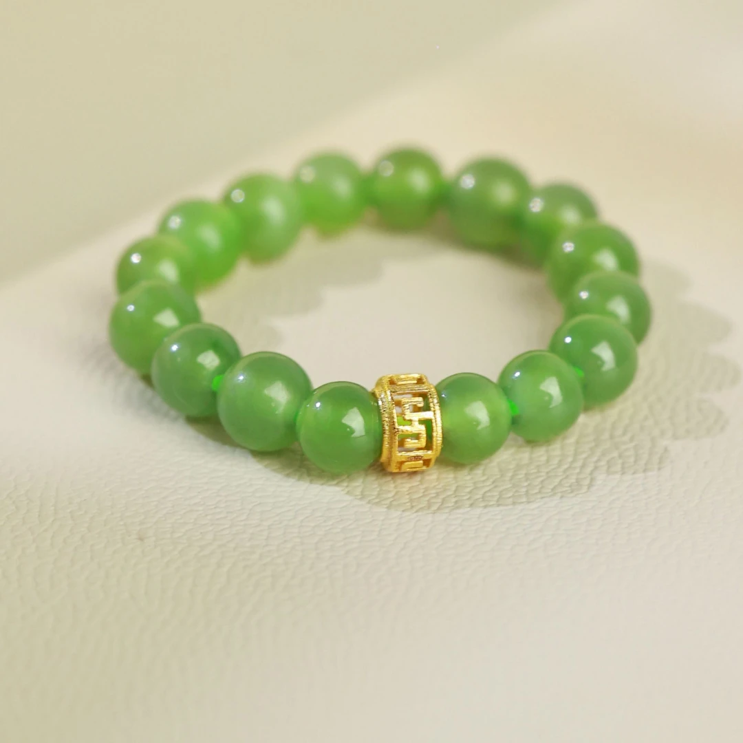 【周大金玉石】18K金和田玉碧玉戒指-J656-臻