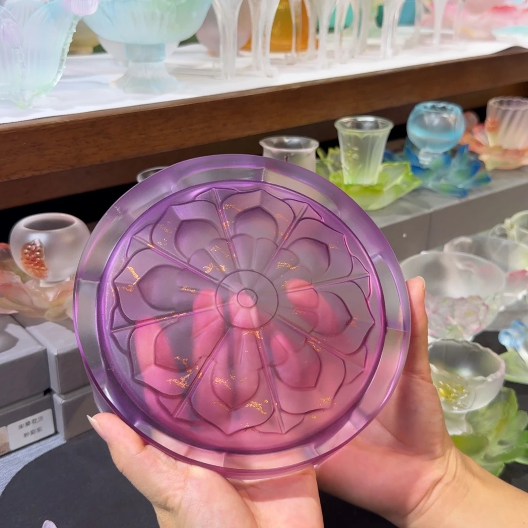 郁****亚麻宝相花壶承紫色