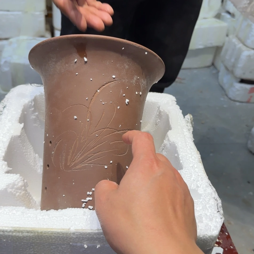 紫砂花盆款式随机