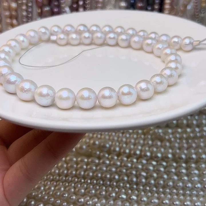 未镶嵌淡水珍珠颈饰冰川蓝圆巴