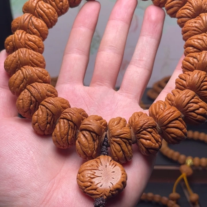 翻***牛桃核手串27麒麟手持