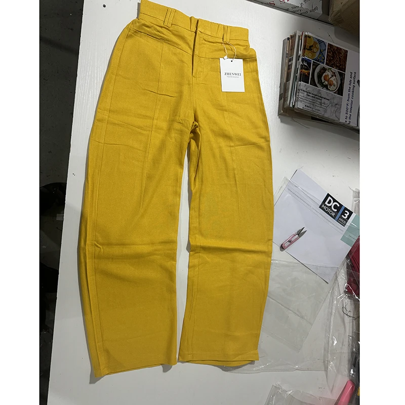 2025夏季薄款宽松弯刀裤女高腰显瘦洋气休闲裤梨形身材遮肉阔腿裤