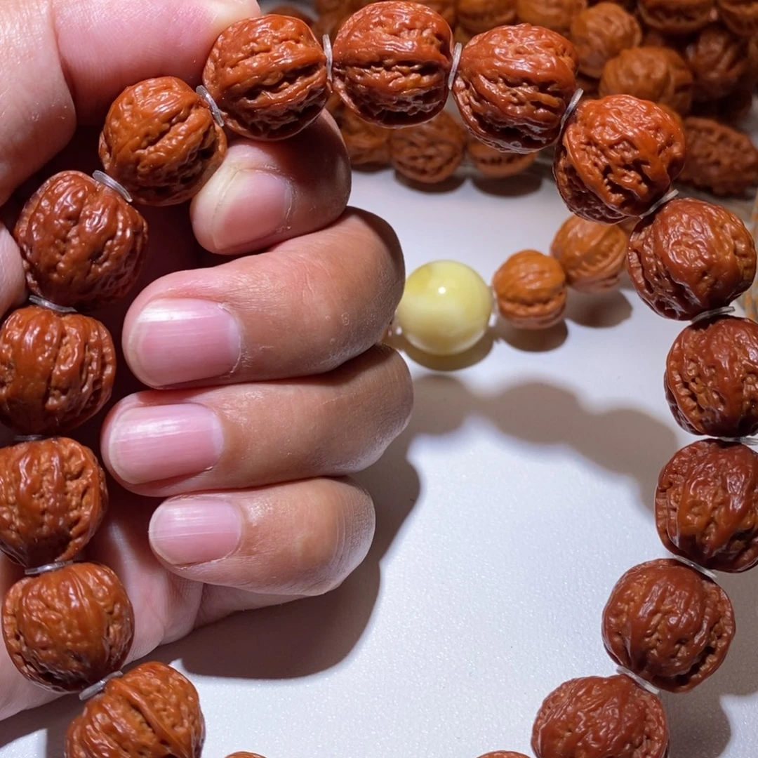 文玩核桃手串翻天印18粗筋八棱