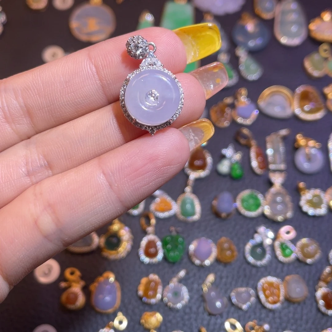 翡翠银S925镶嵌颈饰