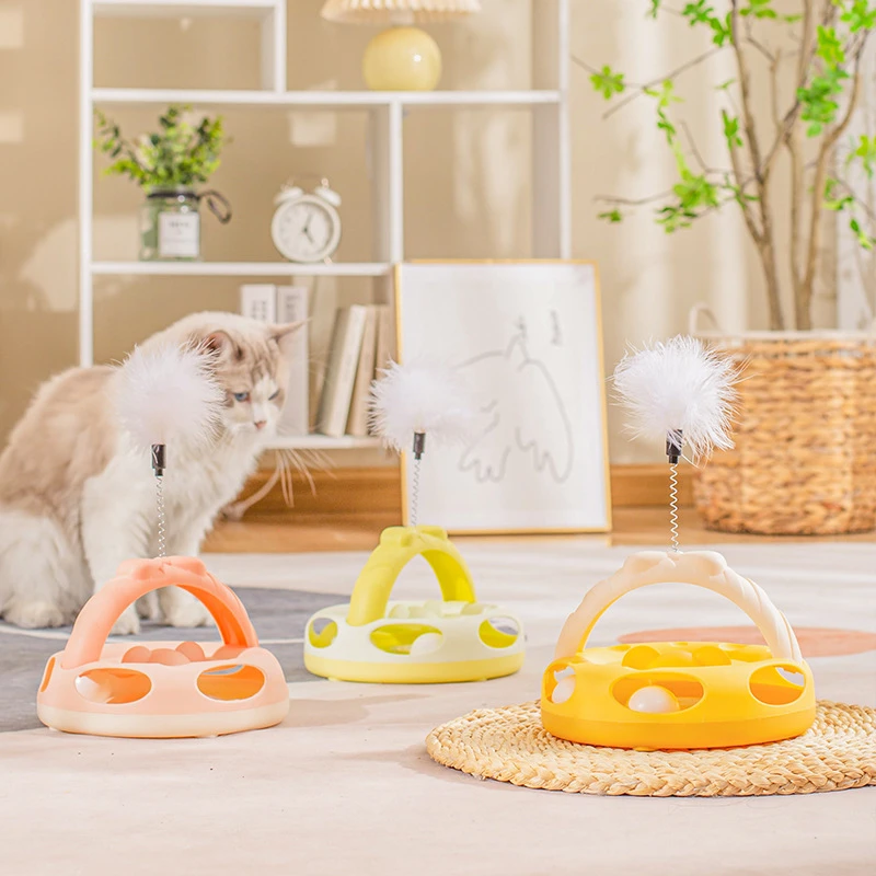 逗猫棒猫玩具自嗨解闷小猫益智猫猫不倒翁转盘逗猫球猫咪用品大全