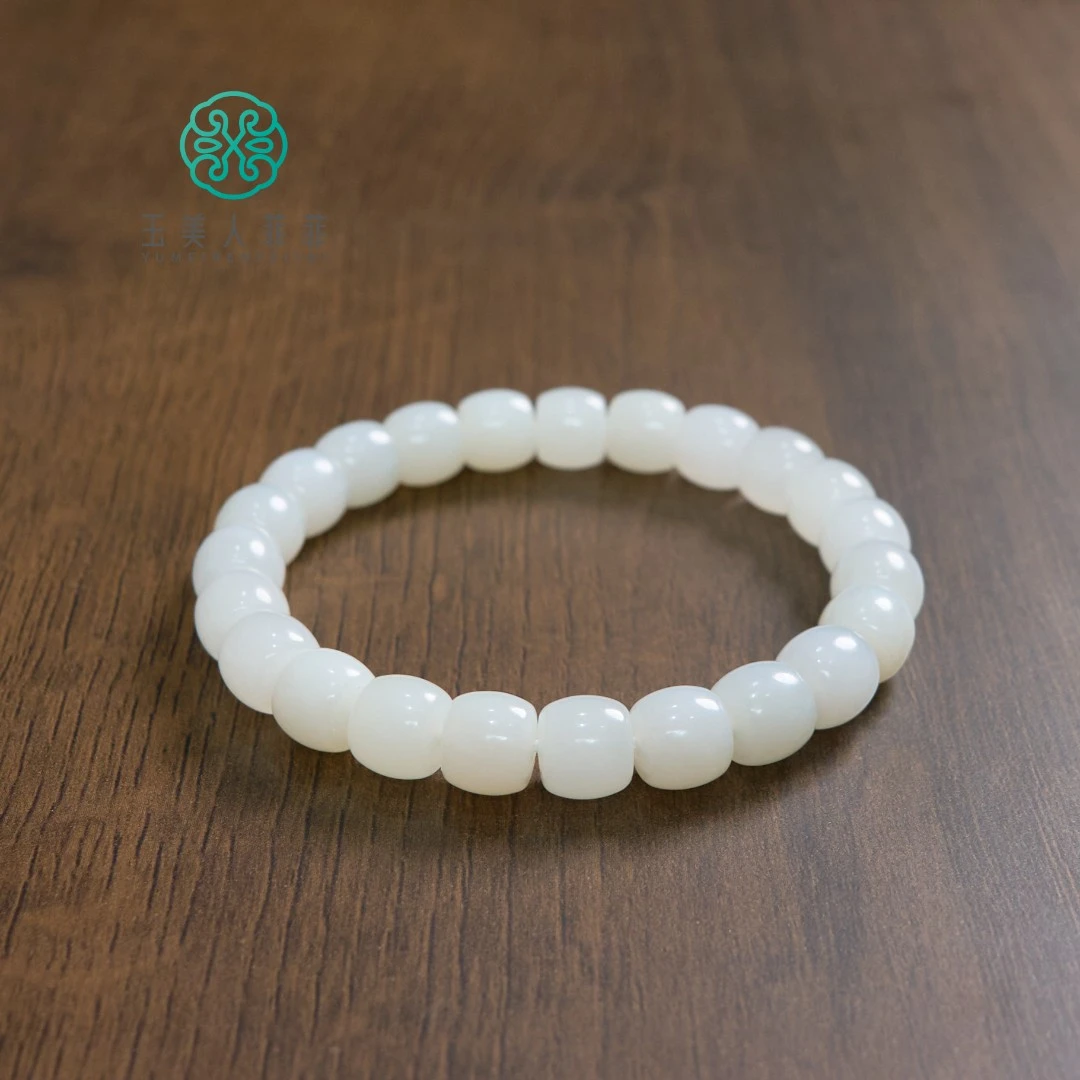 菲菲珠宝好*和田玉单圈直切手串约8*9mm