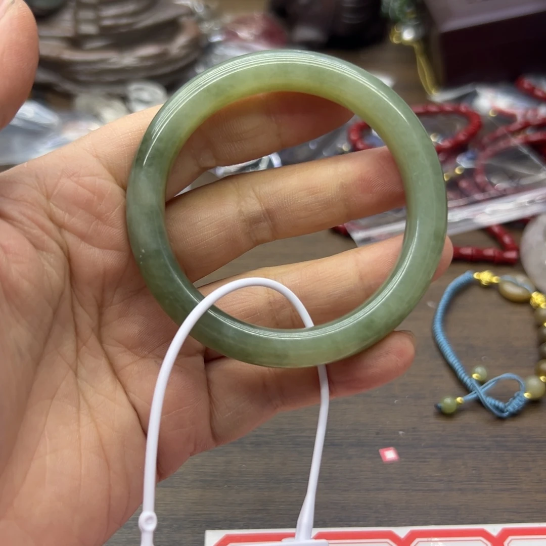和田玉未镶嵌手镯56.5圈围565