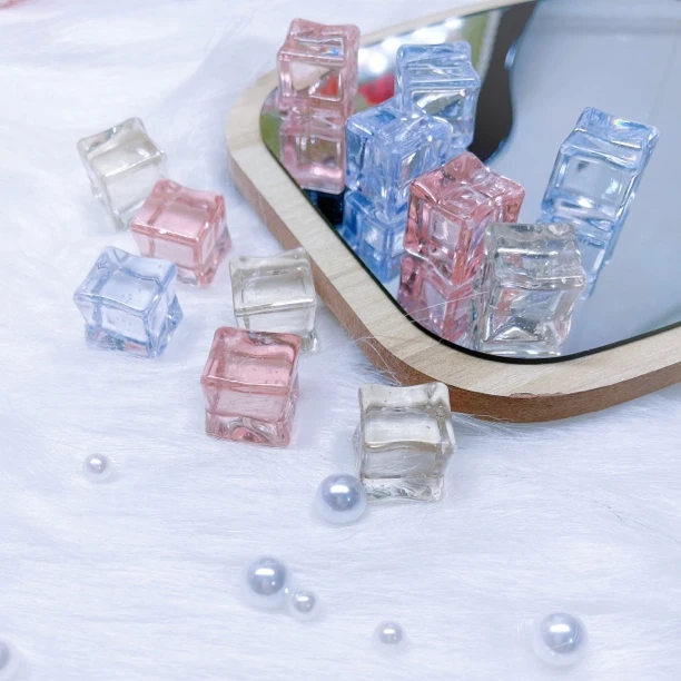 【粉色精灵】18mm夜光细闪星空冰块 手工diy亚克力仿真冰块