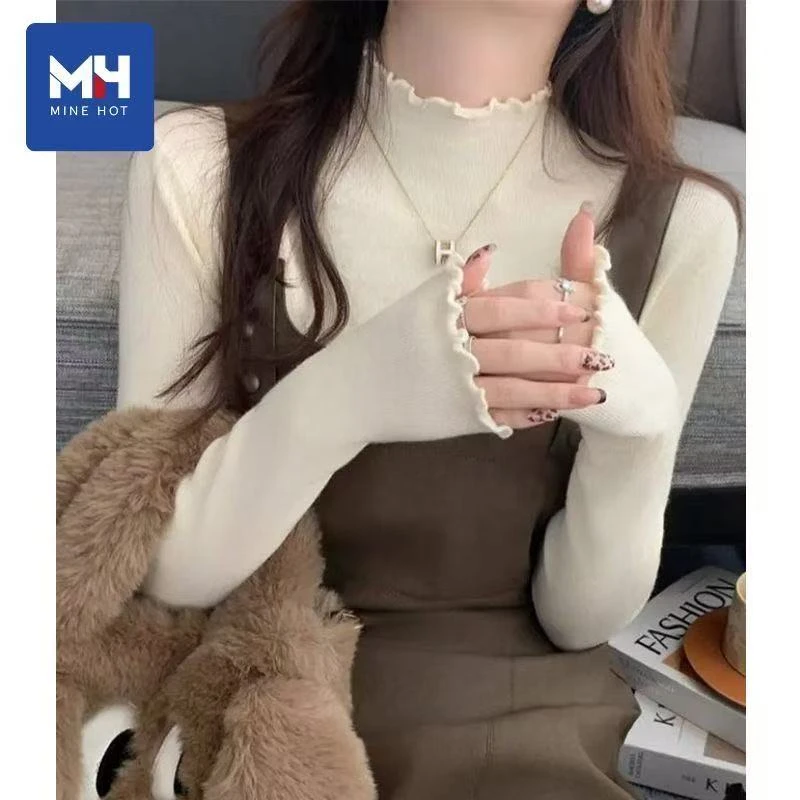 唐狮集团MH爆款打底衫女洋气2025新款奶fufu内搭百搭长袖T恤上衣H