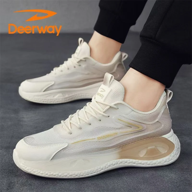 Deerway/德尔惠男鞋夏季新款网眼潮款运动鞋轻便弹力软底跑步鞋男
