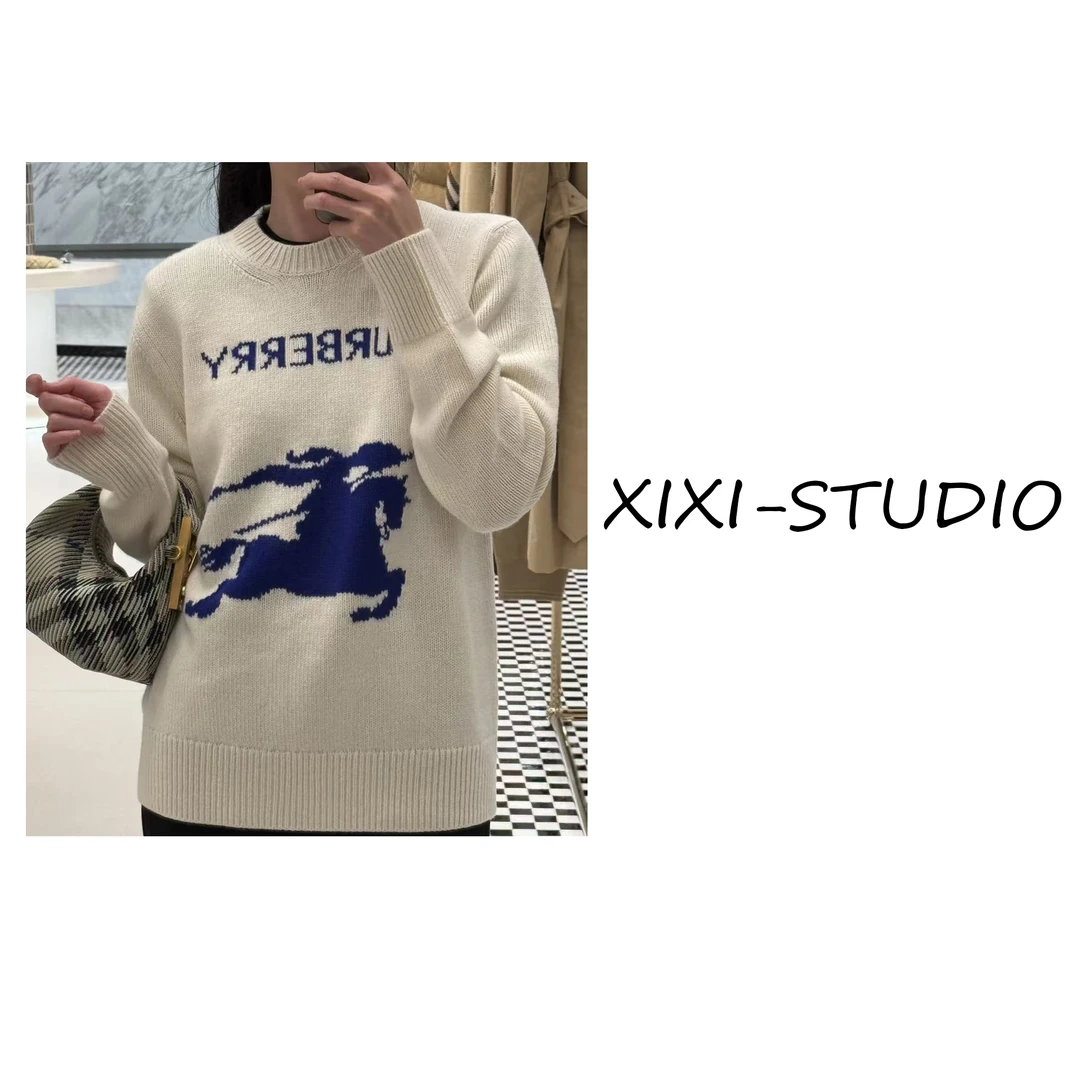 2025秋冬新款B家经典骑士图刺绣女款毛衣（D20BR510WY01）