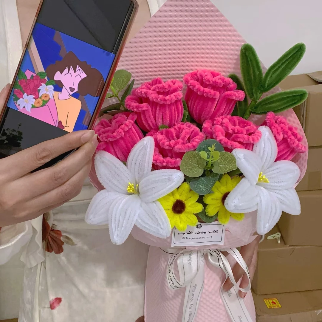 成品广志美伢同款爱情花束手工玫瑰花送女朋友生日礼物美伢同款花