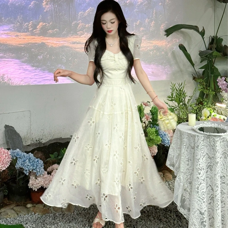 拉夏贝尔【在逃公主】25夏季禅意气质显瘦法式小众连衣裙 10521 KXJ