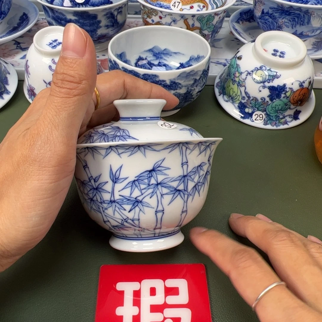 陶瓷景德镇纯手工纯手绘茶具木木32