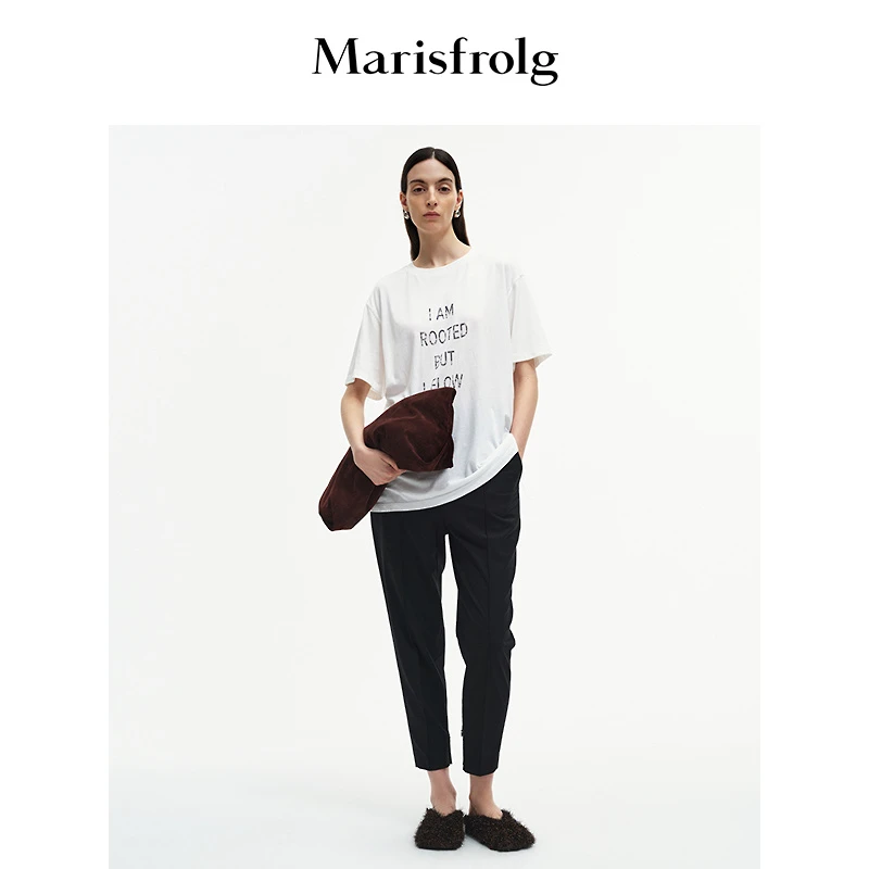 Marisfrolg玛丝菲尔夏秋百搭时髦显瘦T恤A1FZ32117