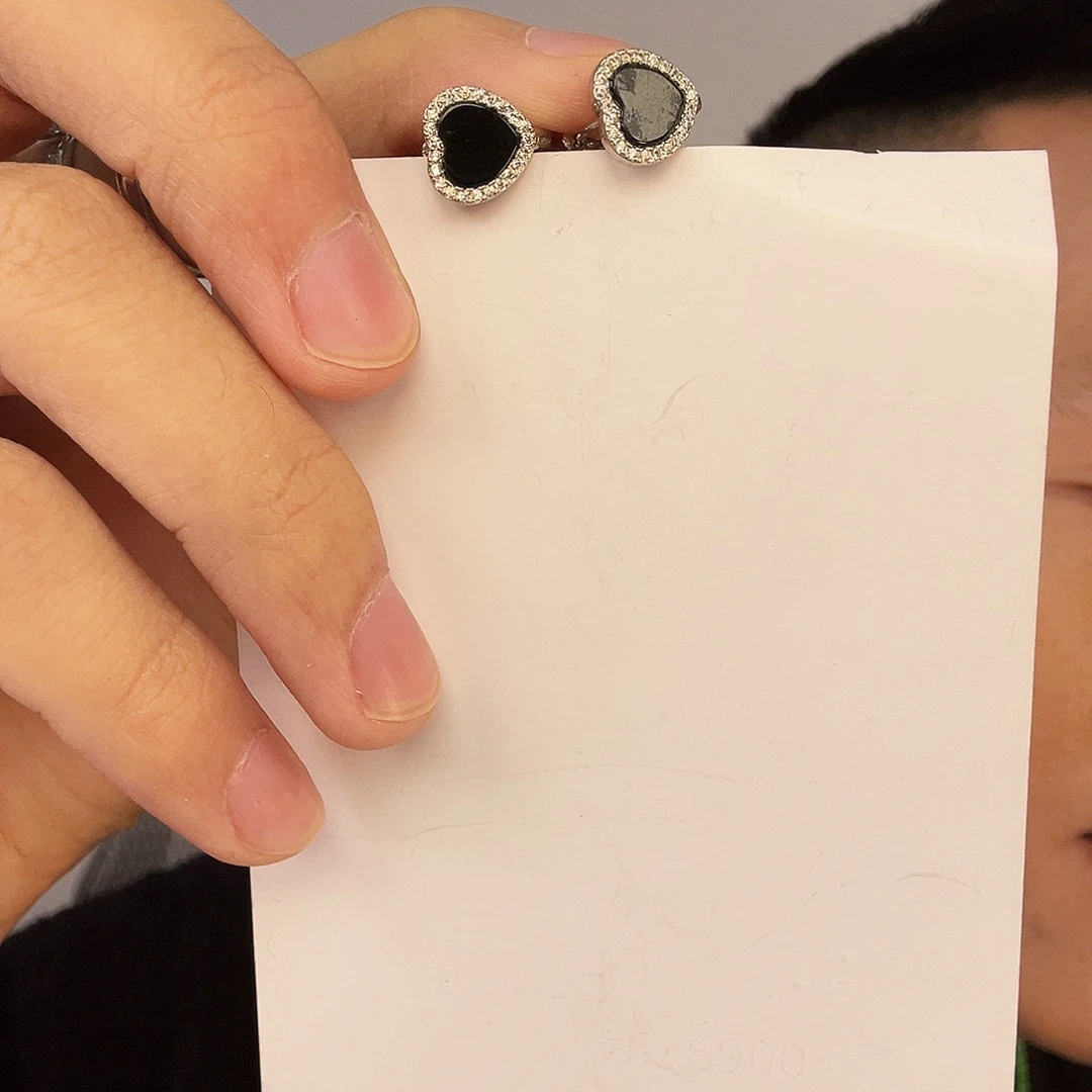 翡翠银S925镶嵌颈饰一对