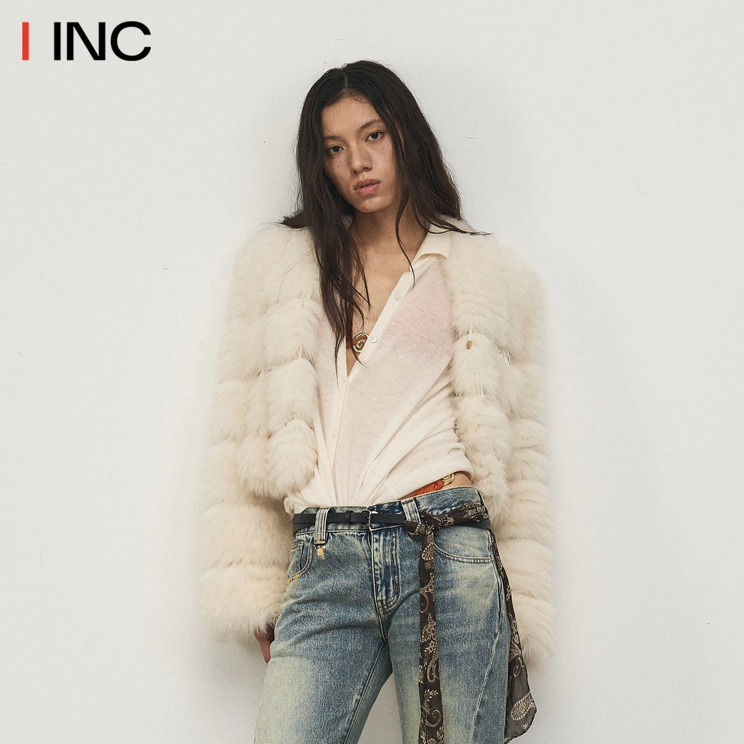 WapaWapa 贝壳风铃狐狸皮草外套女25AW冬季新款韩系纯色上衣IINC