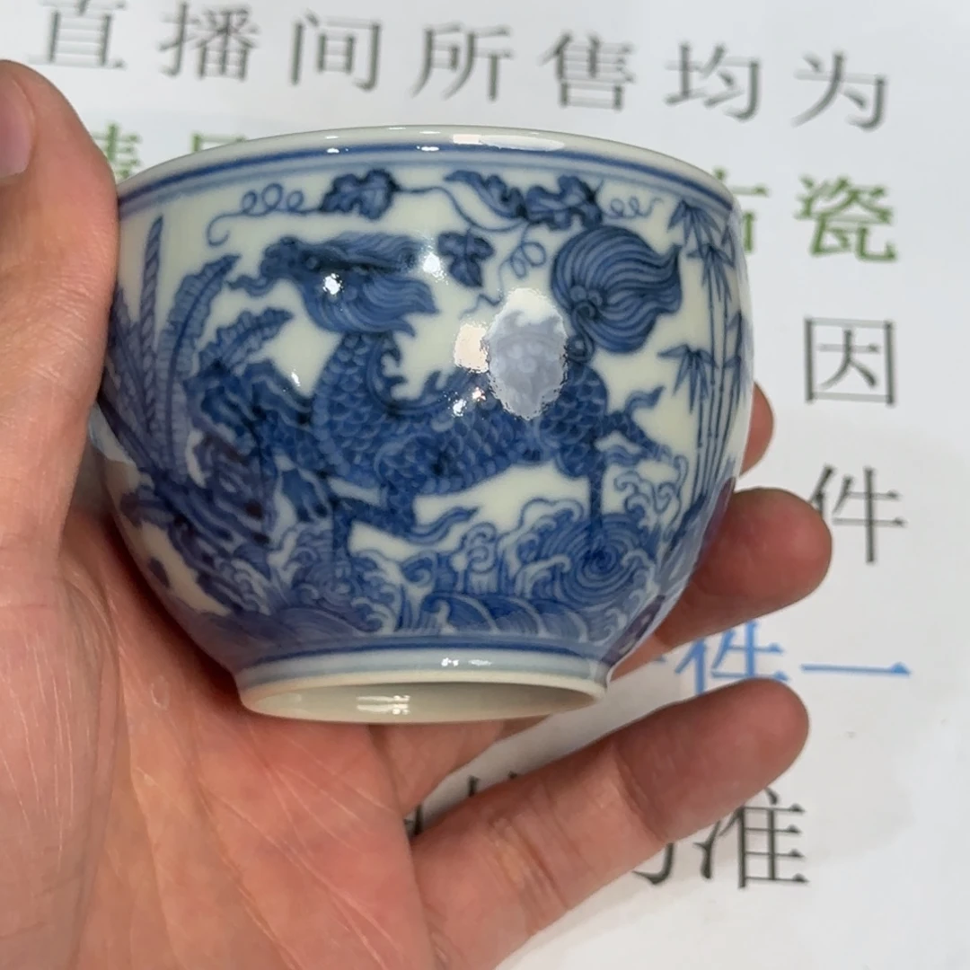 瓷杯子当代仿古精品全手工