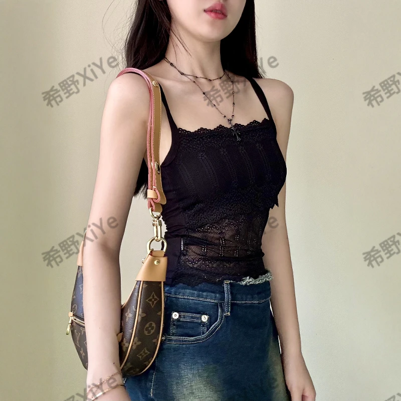 修身型简约性感蕾丝吊带小背心打底防走光美背夏季裹胸抹胸内衣女