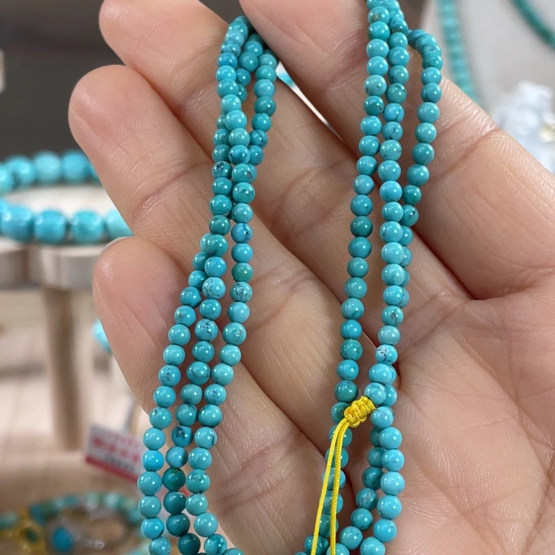 绿松石未镶嵌套链高色玉化米珠链